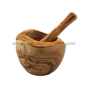 Olive Wood Mortar and Pestle - Natural Style