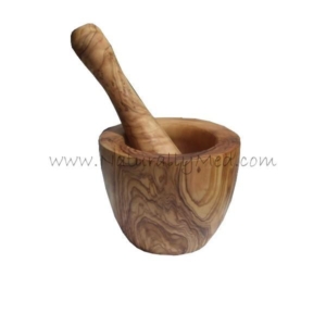 Olive Wood Mortar and Pestle - Smooth Style