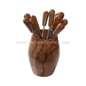 Olive Wood Olive Picks (6) in Barrel