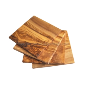 Olive Wood Square Coasters - Set of 4